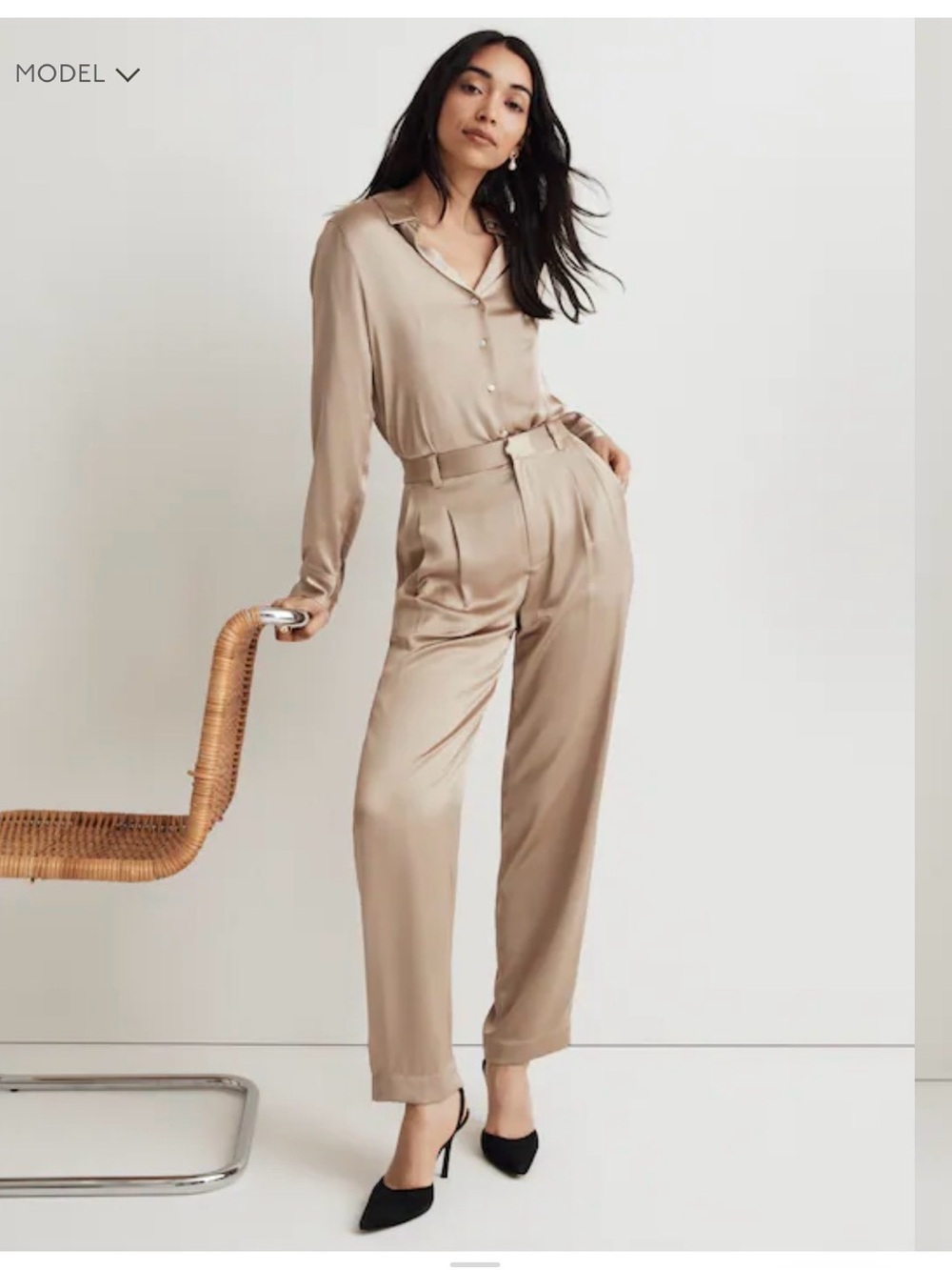 Madewell Turner Pant in Satin